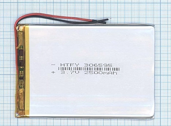Аккумуляторная батарея Li-Pol (3x65x95мм), 2pin, 3.7В, 2500мАч