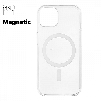 Защитная крышка для iPhone 14 "Clear Case" MagSafe TPU (прозрачная)