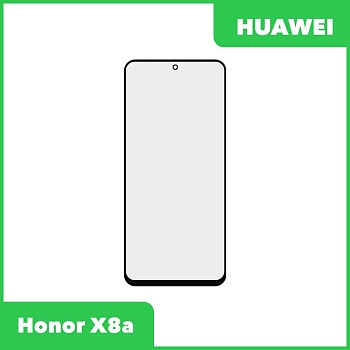 Стекло + OCA плёнка для переклейки Huawei Honor X8a (черный)